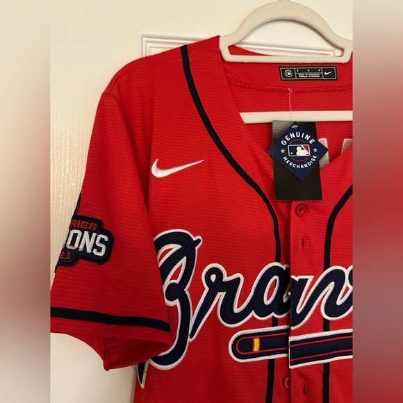NWT GENUINE MERCHANDISE MLB NIKE ATLANTA BRAVES DANSBY SWANSON BASEBALL JERSEY - Picture 3 of 7